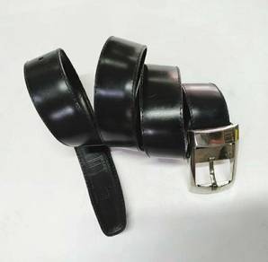 Dunhill Silver Buckle Black Belt MADE IN ITALY
