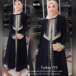 Turkey 775 Jubah Abaya Saudi Dubai Haji black gold