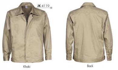 Worker Jacket TC Drill Zipper color Khaki [JK41]