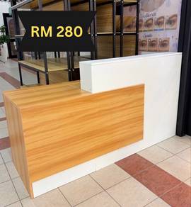 Wooden & White Reception Counter Desk