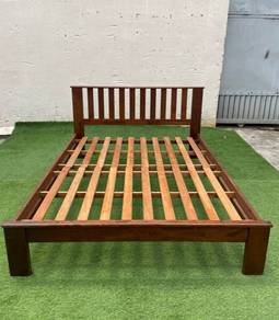 YE51F Katil Kayu Queen Wooden Bed Frame