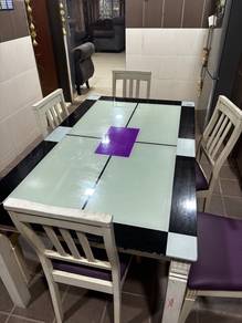 6-Seater Glass Dining Table Set – Urgent Sale