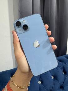 iphone 14 biru (128gb) fon dan casing shja
