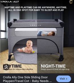[99%new] Crolla Ally Foldable Playpen + free acc