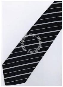 EDB5 Blue White Quality Striped Formal Neck Tie