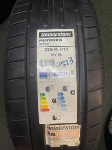 New Tyre 225-45-19 Bridgestone Potenza Sport 2pcs