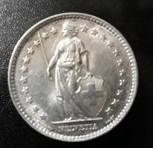 Coin Swiss 2fr 1964 Silver