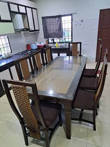 set meja makan 8 kerusi jati homestay untuk dijual