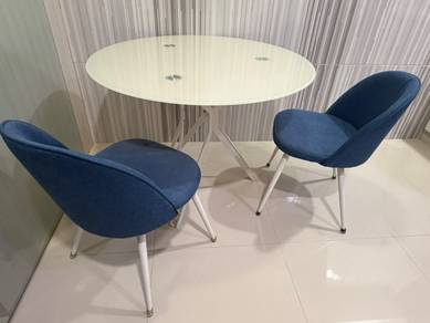 Tempered Glass Table + 2 Chairs
