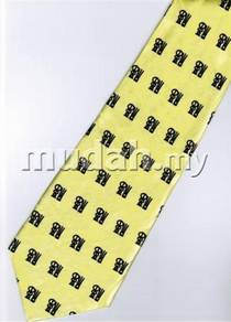 Chinese Calligraphy Fu Good Luck Yellow Neck Tie