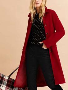 DAKS London Maroon Wool Trend Coat