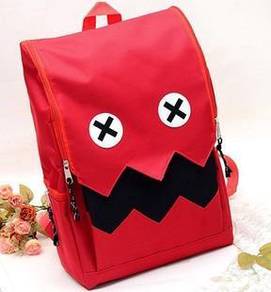 B166 Funny Red Devil Monster Cartoon Bag Backpack