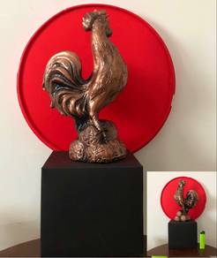 Vintage Feng Shui brass rooster
