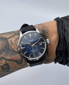 Custom Seiko Mod 40.5mm Blue Black Sakura Presage