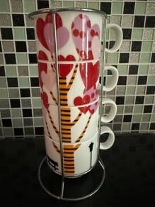Stackable mug set with stand