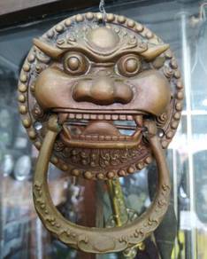 Vintage Copper Lion Head Door knocker Statue