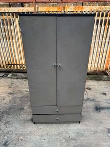 2 Door Almari Baju Wardrobe Drawer Cupboard
