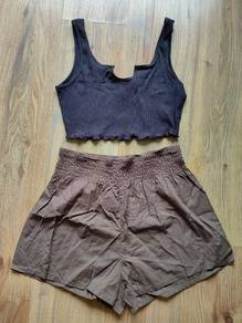 black top & short pant