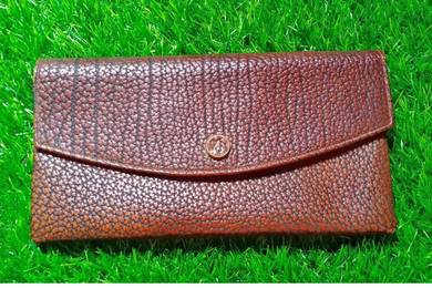 Leather long wallet purse