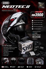 SHOEI NEOTEC II-saiz M c/w CARDO EDGE