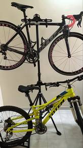 Two-bike freestanding bicycle storage rack