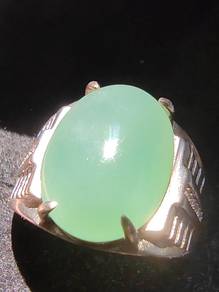 Jed Jadeit Burma Asli 100% Warna Hijau Muda Ais