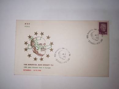 FDC Stamp Turkiye 1988 - Jean Monnet Year