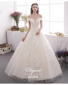 White off shoulder wedding bridal gown RB1259