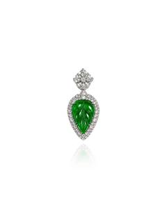 750 WHITE GOLD DIAMOND & JADE Pendant (EC00131WGP)