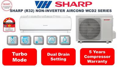 Sharp 2.0HP Non-Inverter (R32) Aircond