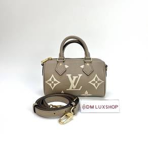 Preloved LV Bicolour Nano Speedy Grey GHW