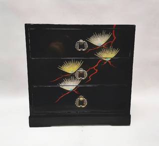 Vintage Japanese Wooden Aizu Lacquerware Small Tan