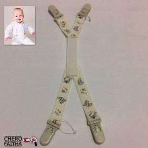 White Fashion baby infant Clip on Suspenders