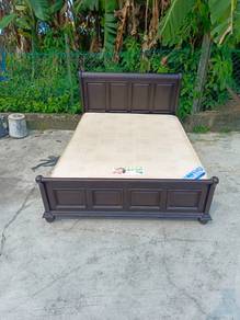 Katil Queen Kayu Siap Tilam Vono