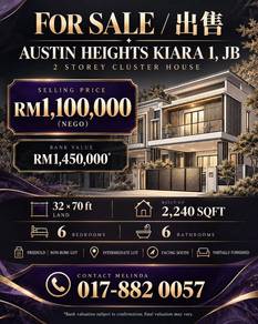 Cluster House For Sale in Johor Bahru,JHR