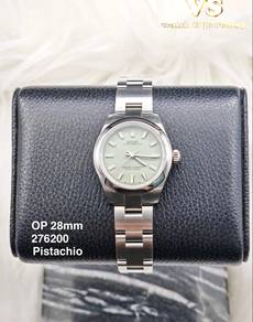 Rolex OP28mm 276200 pistachio green lady watch