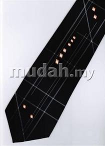 ID1253 Hand Made Men Formal Black Solid Neck Tie