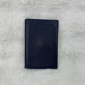 Authentic Hermes Calvi Cardholder Bifold Navy