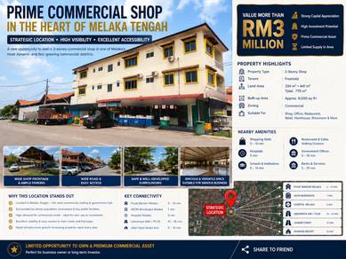 Shop lot For Sale in Melaka Tengah,MLK