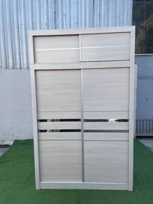 YE66G Almari Baju 5x8Ft 4 Sliding Doors Wardrobe
