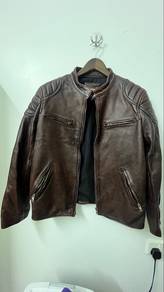 brown leather jacket