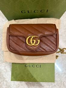 Gucci Marmont Mini Brown Leather Bag