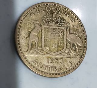 Australian 1957 Florin coin