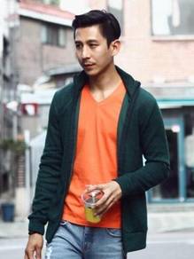 11846 Green Korean Stand Collar Men Jacket Sweater