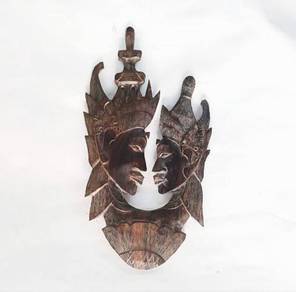 Antique Rama & Sita Balinese wood carving