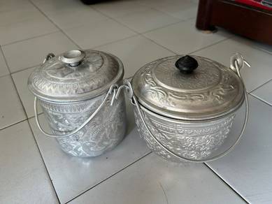 Vintage Thai Traditional Aluminium Cylindrical Pot