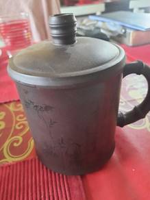 purple clay mug