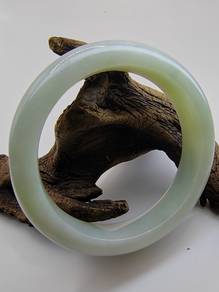 Gelang Giok Jadeite Burma 59.50mm Hijau Muda Ais
