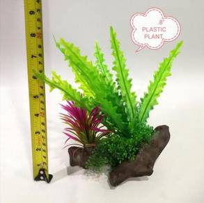 P730 Plastic 8inch Plant Aquarium Fish Ikan Deco