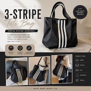 3-Stripe Tote Bag New Arrival Ready Stock